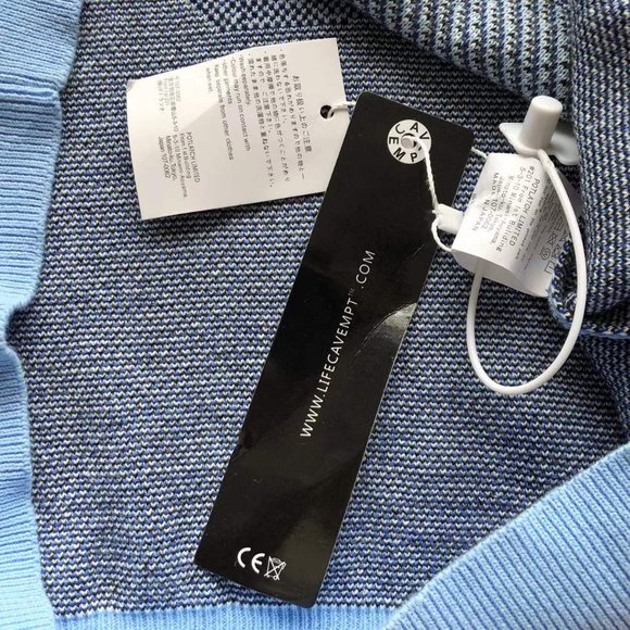 Cavermpt Blue Long Sleeve Smiley Loose Knit Sweater - Picture 4 of 15